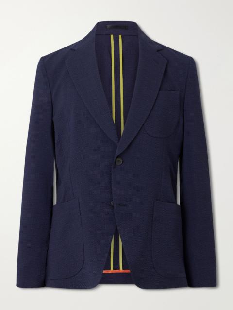 Paul Smith Wool-Blend Seersucker Suit Jacket Navy