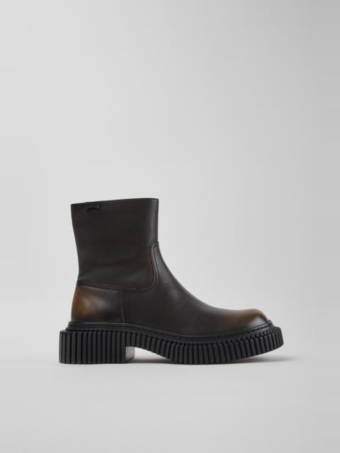 CAMPER Pix Berlin Black Leather Ankle Boots for Women.