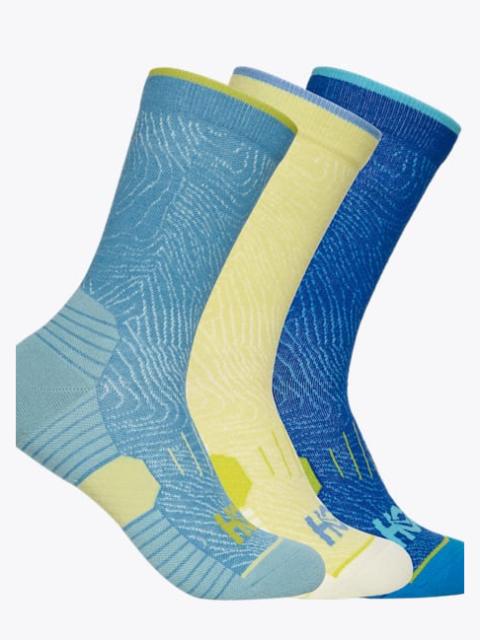 HOKA Crew Run Sock 3-Pack in Alpine Blue/Cardamon/Ultramarine