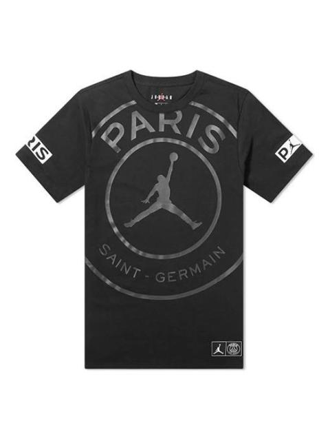 Jordan Air Jordan Paris Saint-Germain Logo Tee Printing Short Sleeve US Edition Black BQ8384-010