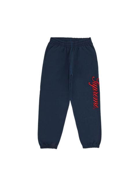 Supreme Supreme Embroidered Script Sweatpant 'Navy'