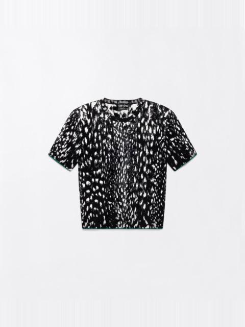 TOM FORD LYNX JACQUARD VELVET CREWNECK T-SHIRT