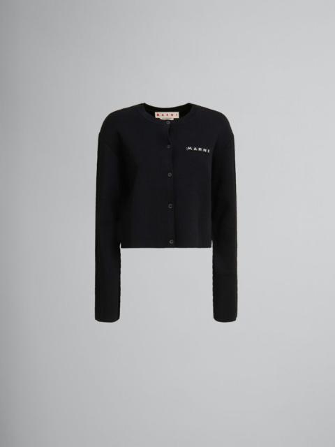 Marni BLACK HALF-AND-HALF VISCOSE CARDIGAN