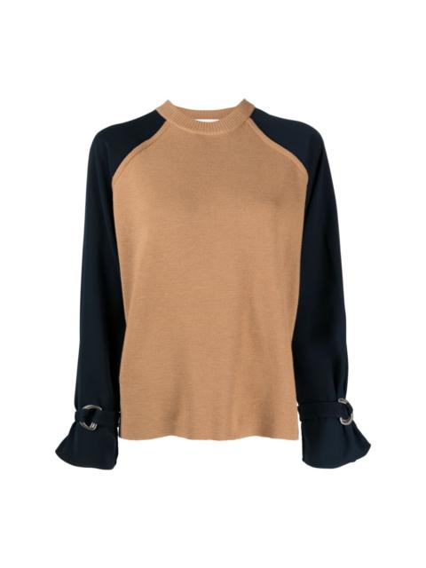 two-tone merino wool jumper