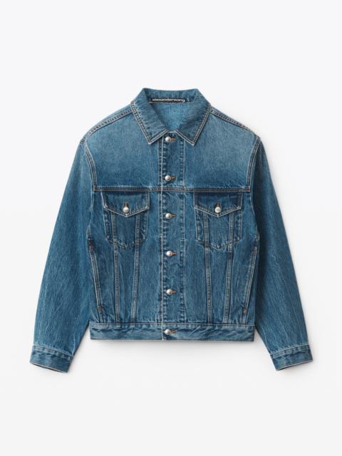 Alexander Wang OVERSIZED TRUCKER JACKET IN DENIM