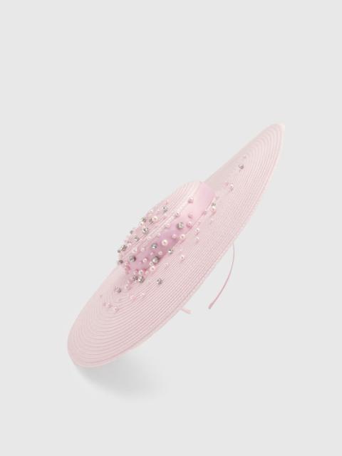 KAREN MILLEN Scattered Pearl Detail Boater Style Fascinator
