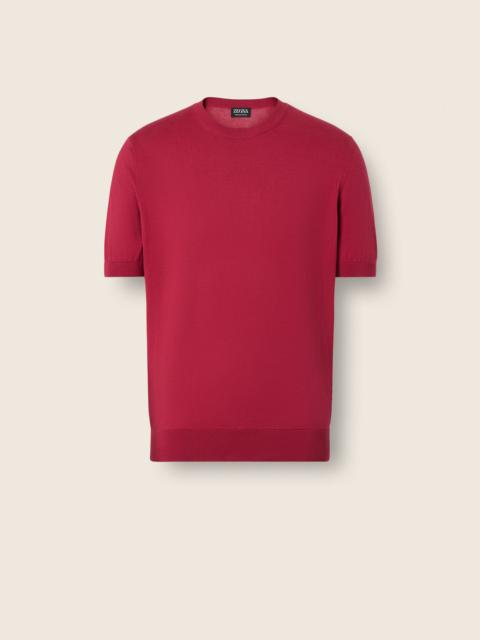 ZEGNA DARK PINK PREMIUM COTTON T-SHIRT
