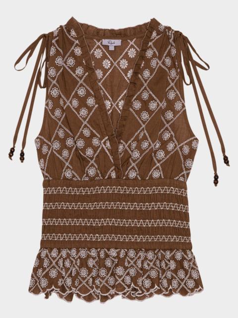 Rails Rizzo Embroidered Cotton Top