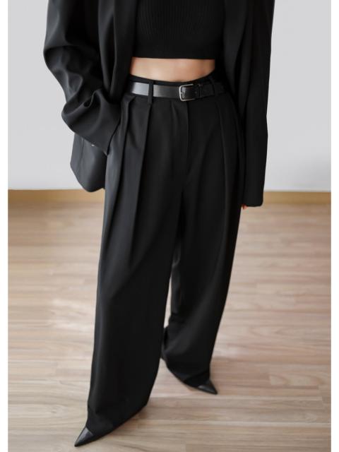 The Frankie Shop Tansy Pleated Trousers - Black
