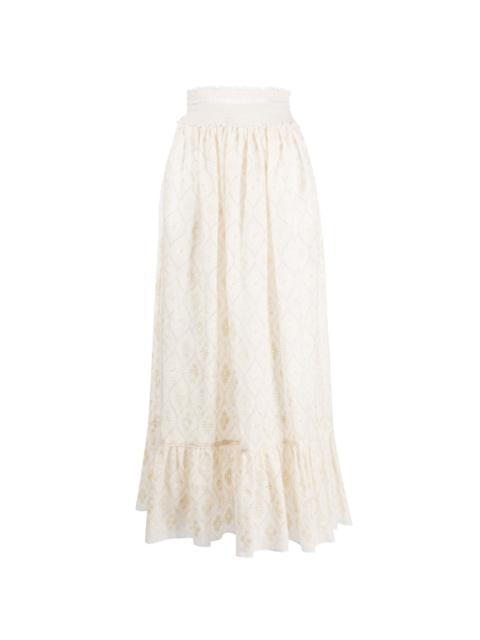 GUCCI broderie anglaise maxi skirt