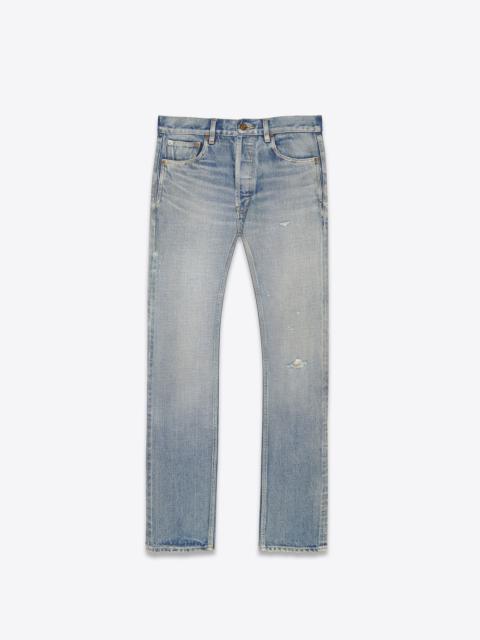 saint laurent mid-waist jeans in melrose blue denim