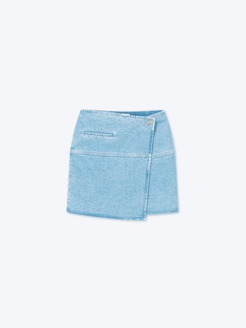 Nanushka CASNA - Denim mini wrap skirt - Eco light wash