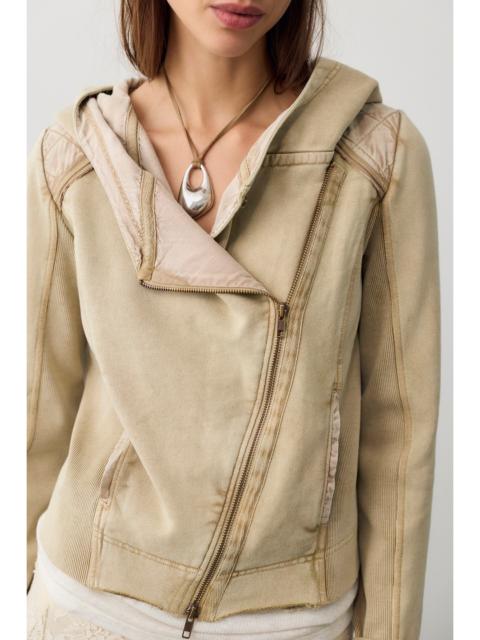 FREE PEOPLE We The Free Throwback Asymmetric Zip-Up Hoodie