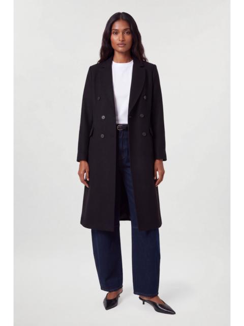 KAREN MILLEN Wool Fitted Double Breasted Tailored Midi Coat