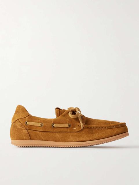 JACQUEMUS Batto croc-effect suede loafers Camel