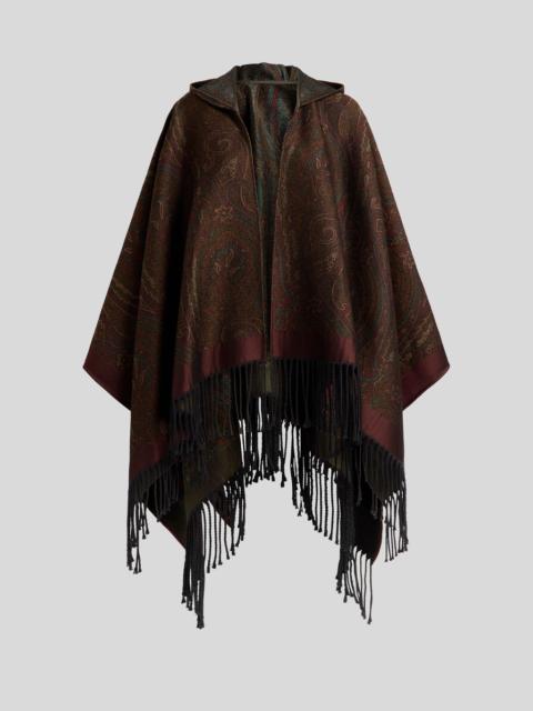 Etro BIRKENSTOCK BY ETRO WOOL-BLEND JACQUARD CAPE WITH ARNICA MOTIF