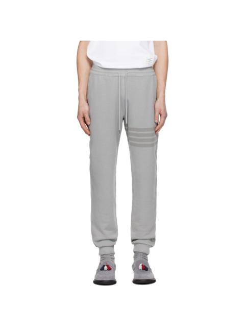 Thom Browne Gray Overdyed Solid Loopback 4 Bar Sweatpants
