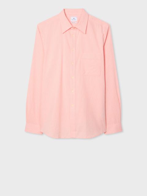Paul Smith Regular-Fit Pink Textured-Stripe Shirt