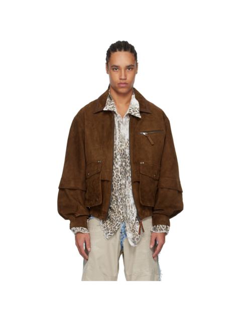 Andersson Bell Brown Mikoos Suede Bomber Jacket