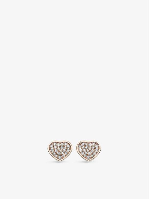 Happy Hearts 18ct rose-gold and 0.8ct diamond earrings