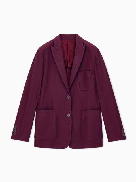 GIORGIO ARMANI BLAZER REGULAR FIT SINGLE-BREASTED IN EMBOSSED MESH