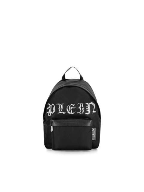 monogram-print backpack