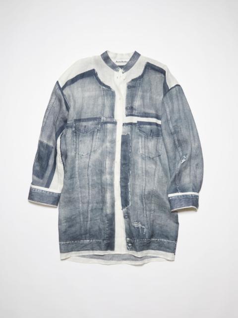 Acne Studios Denim print shirt dress - Denim blue