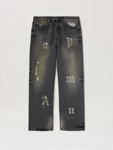 Palm Angels Logo Letters Jeans Loose Fit
