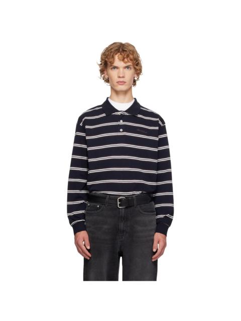 Dunst Navy Stripe Collared Polo