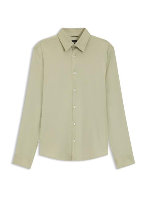 BOSS SLIM-FIT SHIRT IN STRUCTURED PERFORMANCE STRETCH FABRIC