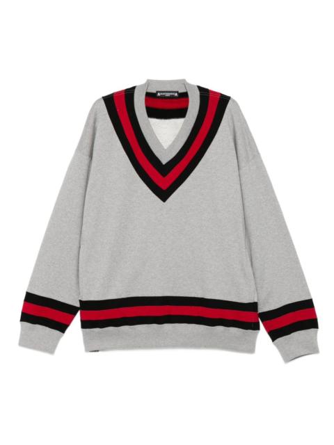 mastermind JAPAN v-neck varsity sweater