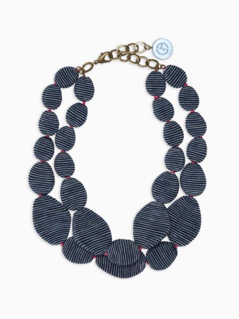 GIORGIO ARMANI FABRIC CHOKER NECKLACE WITH CIRCULAR ELEMENTS