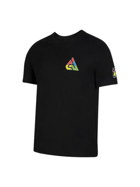 Nike Nike Back Logo Pattern Printing Round Neck Casual Short Sleeve Black DV5366-010
