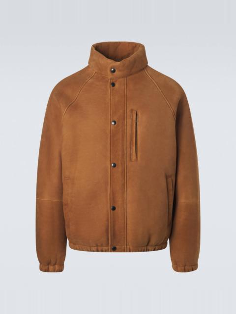 A.PRESSE Shearling-lined suede jacket