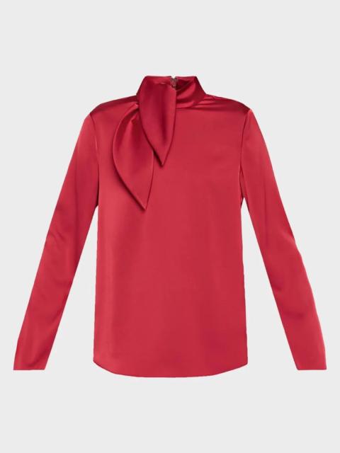 EMPORIO ARMANI Tie-Neck Techno Twill Shirt