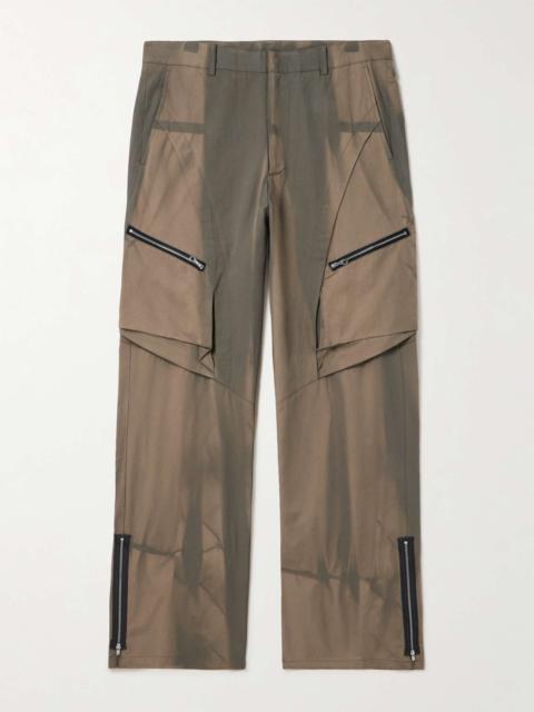 JiyongKim Straight-Leg Sun-Bleached Zip-Embellished Cotton-Blend Twill Trousers