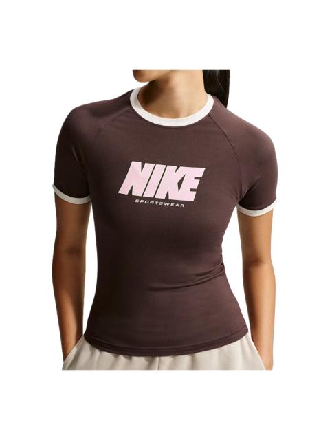 Nike (WMNS) Nike Sportswear Fitted T-Shirt 'Baroque Brown Sail' IV5750-237