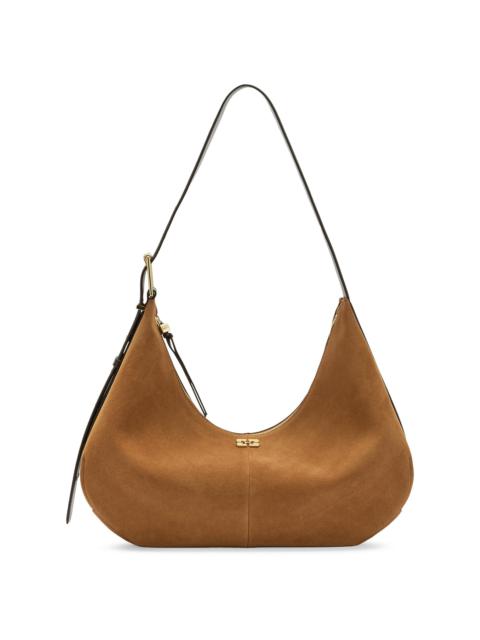 GANNI Women's Medium Suede Hobo Bag - Caramel