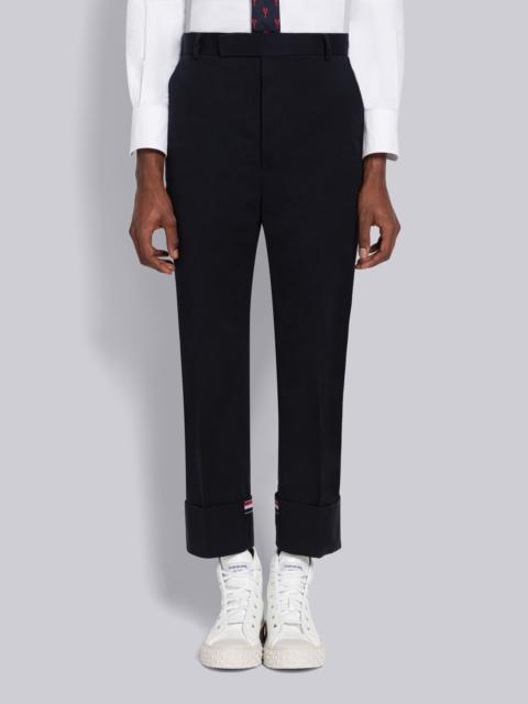 Thom Browne Stripe Twill Belt Loop Straight Leg Trouser