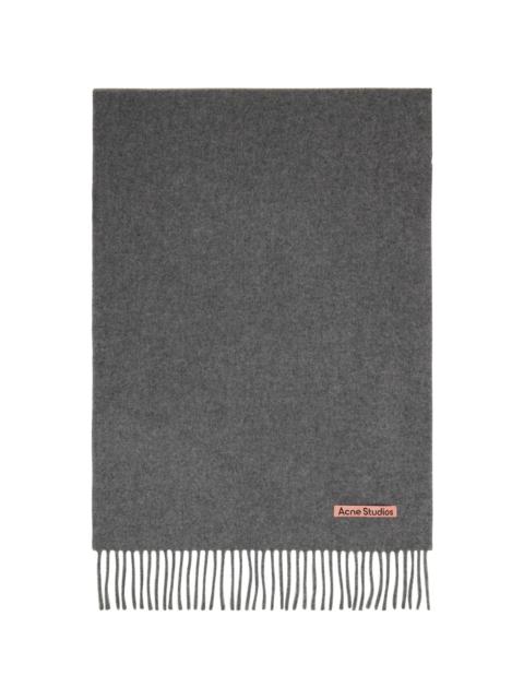 Acne Studios Gray Fringed Wool Scarf