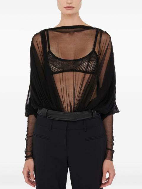 CHRISTOPHER ESBER sheer draped bodysuit