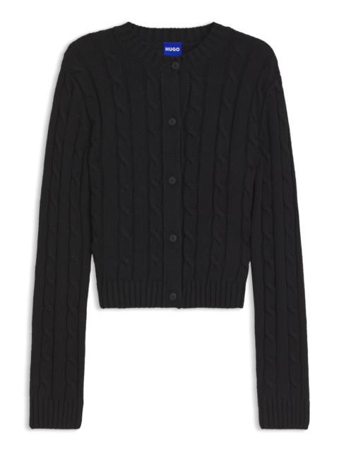 HUGO CABLE-KNIT CARDIGAN WITH BUTTON CLOSURE
