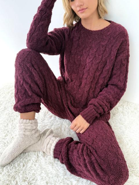 Splendid Ivory Cozy Fuzzy Cable Socks