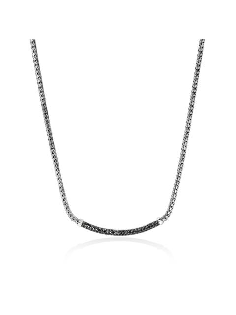 JOHN HARDY JH Essential Pavé Necklace, Sterling Silver, Gemstones, 2.5MM