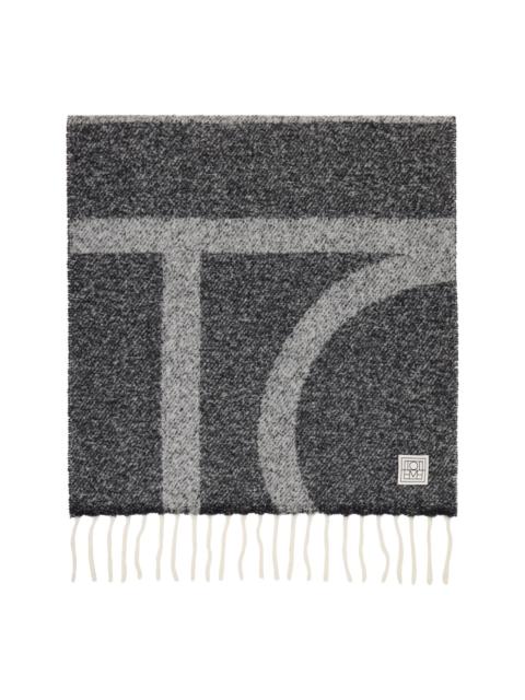 TOTEME Gray Monogram Jacquard Scarf