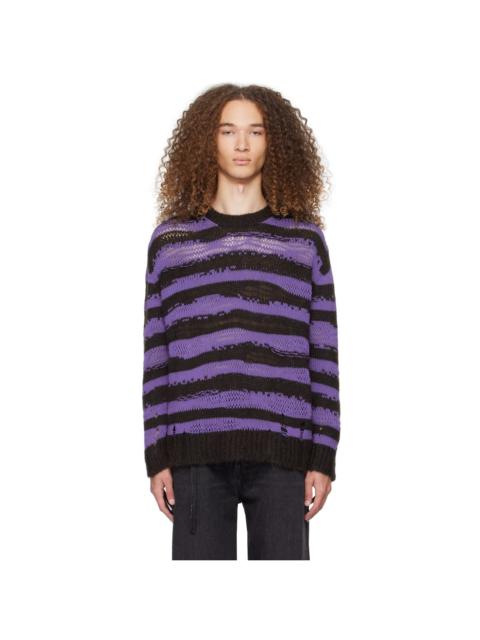Brown & Purple Distressed Sweater