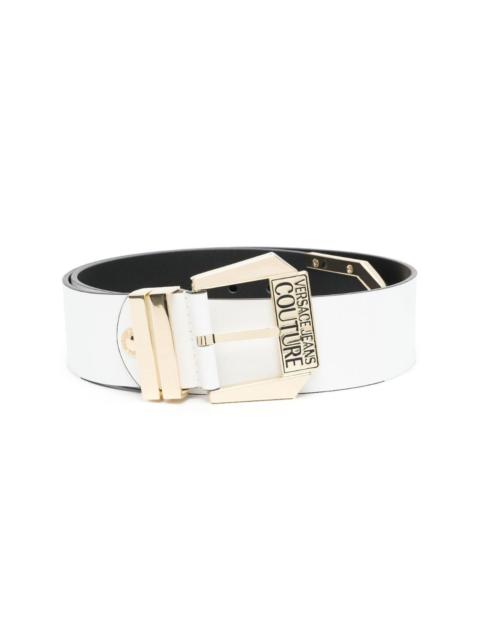VERSACE JEANS COUTURE engraved-logo leather belt