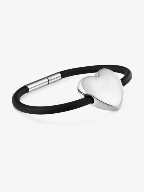 TOUS 24 mm silver and rubber heart Bracelet TOUS Bold Motif