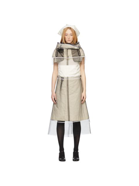 Maison Margiela Off-White & Black Melange Dress