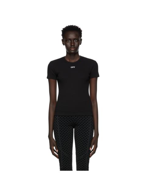 Off-White Black Basic Ribbed T-Shirt